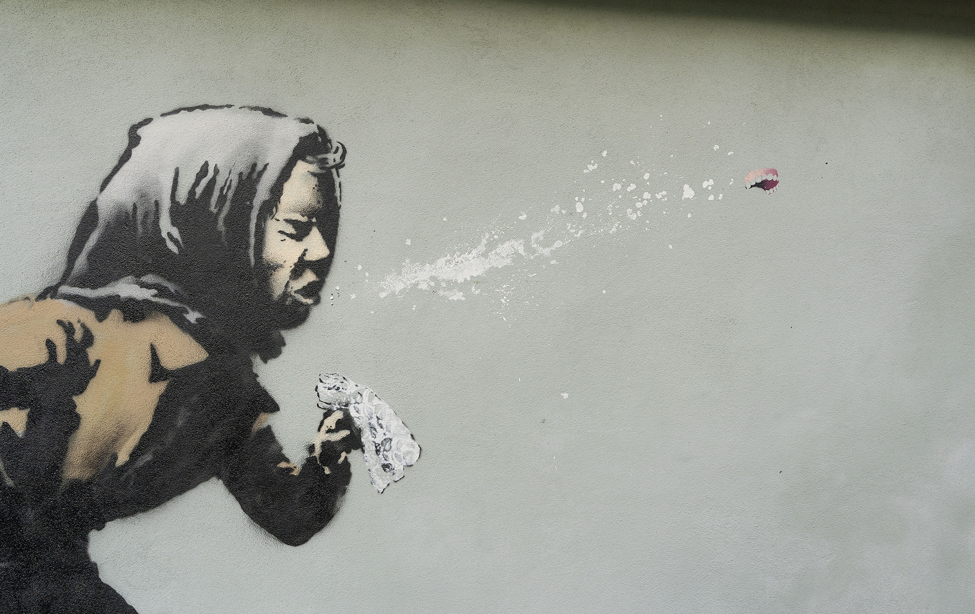 « Aachoo! » le nouveau clin d’œil à l’actualité que Banksy laisse sur les murs de Bristol